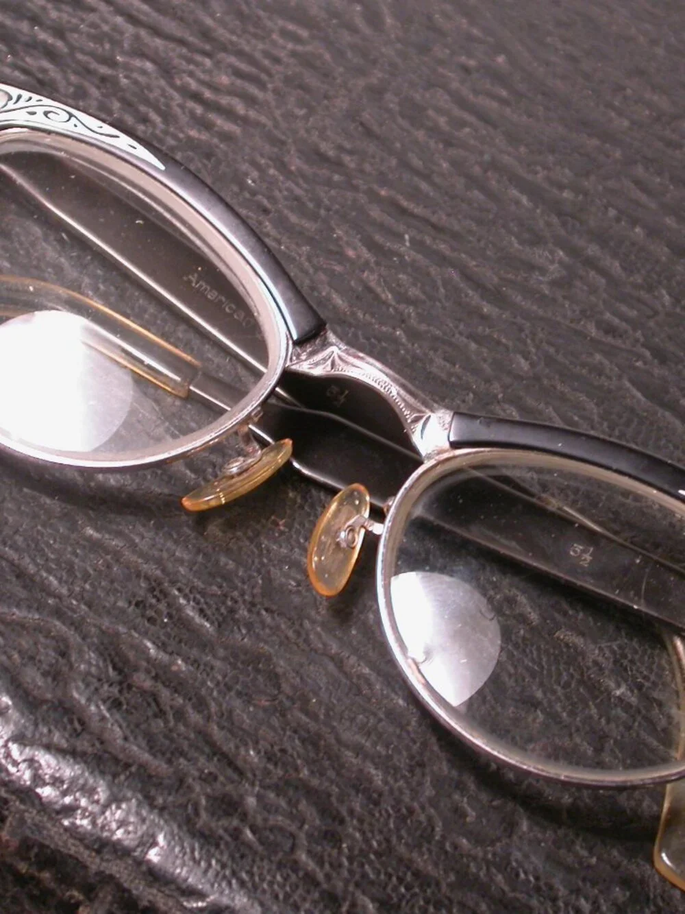 Vintage AO American Optical Black Cat Eye Frames Eyeglasses Made in USA